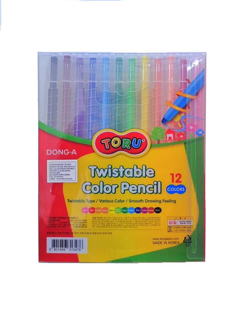 Toru Twistable Color Pencil 12 Colors | Buncho Malaysia Online Store